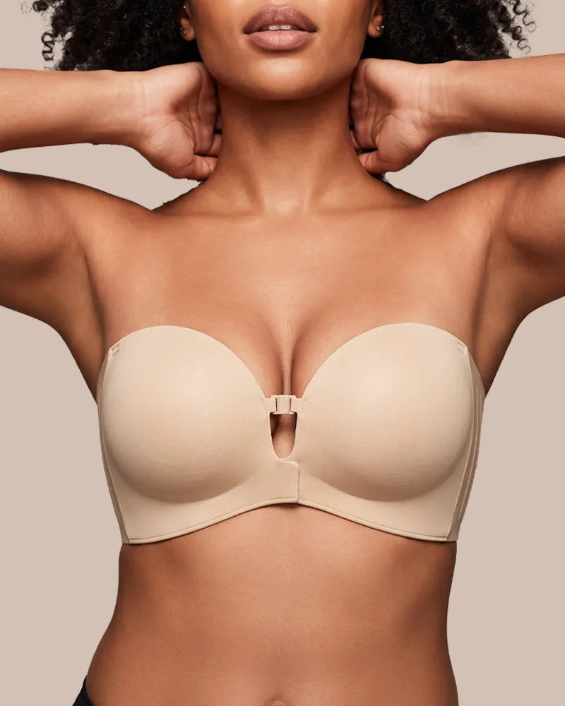Women's Strapless Front Closure Push-Up Bra