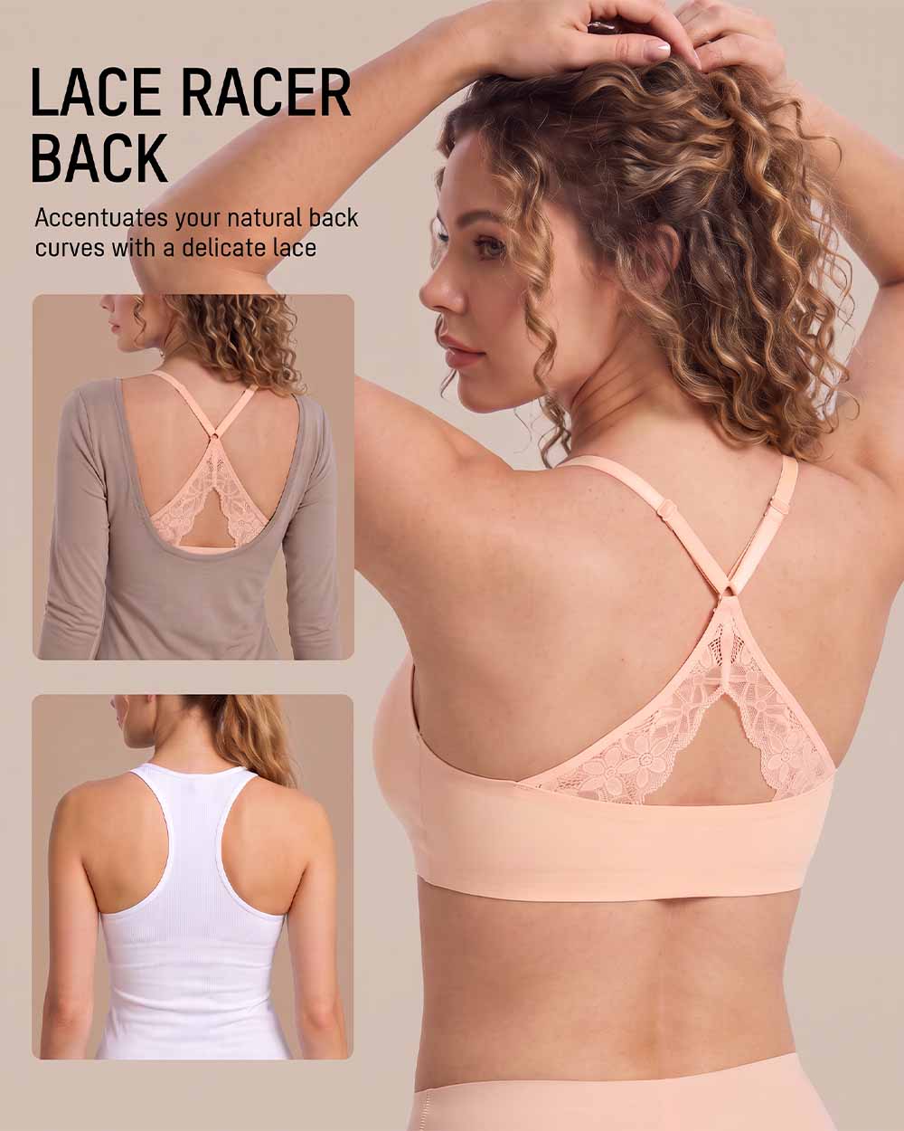 Women's Front Closure Bra, Deep V Lace Jelly Bra