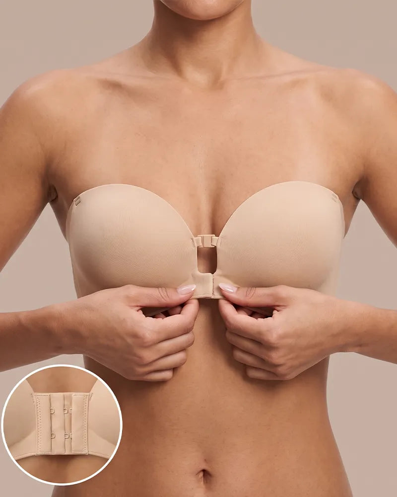 Women's Strapless Front Closure Push-Up Bra